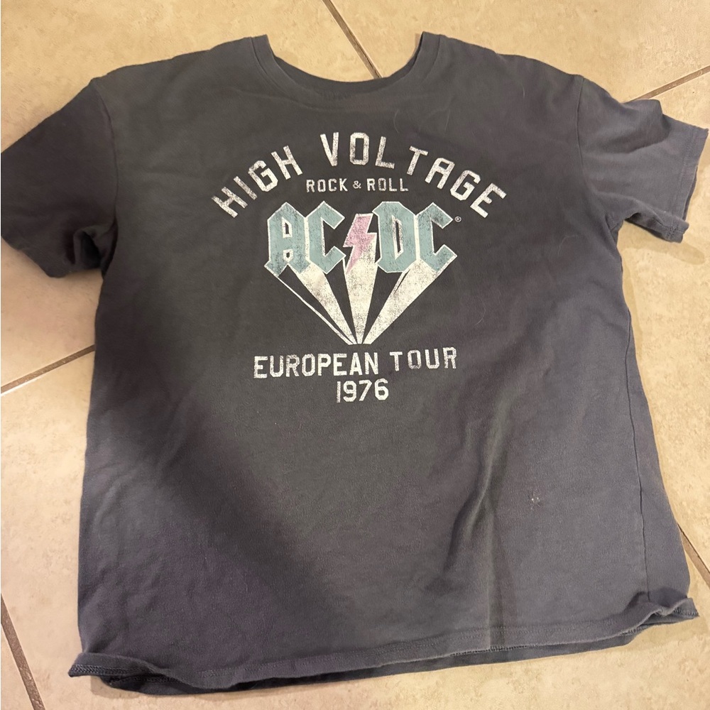 AC/DC Gray High Voltage European Tour 1976 Tee